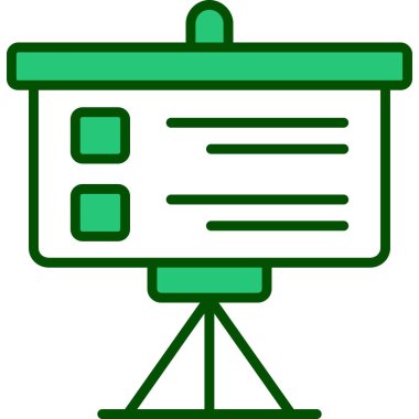 Sunum tahtası simgesi, vektör illüstrasyonu