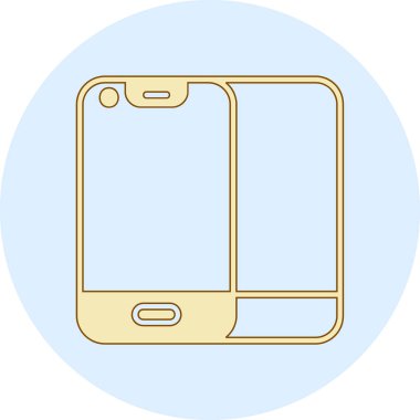 Altın renk vektör illüstrasyon tasarımlı akıllı telefon