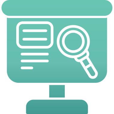 Grafik simgesi ve vektör illüstrasyonlu büyüteç