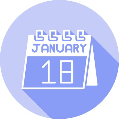 Tarih ve takvim için vektör simgesi, basit bir takvim tasarımı, bir takvim takviminde 19 Ocak 'ta