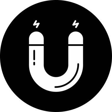 mıknatıs vektörü glyph düz renk simgesi tasarımı