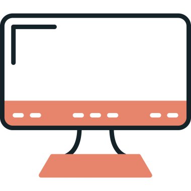 Monitör. Web simgesi basit illüstrasyon