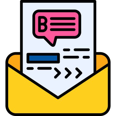 e- posta iletisi simgesi, vektör illüstrasyonu