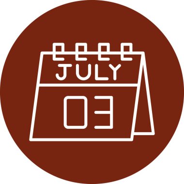 Temmuz ayındaki 4 Ağustos simge tasarım vektörü