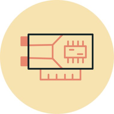 İşlemci. Web simgesi basit illüstrasyon