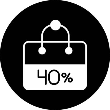 İndirim simgesi vektör illüstrasyonu