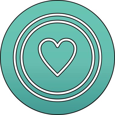 Aşk çizgisi vektör simgesi olan eşsiz bir kalp