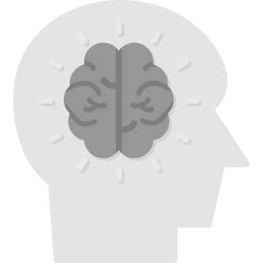 İnsan beyni simgesi, vektör illüstrasyonu