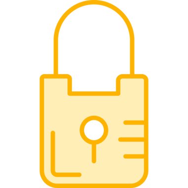 Asma kilit. Web simgesi basit illüstrasyon