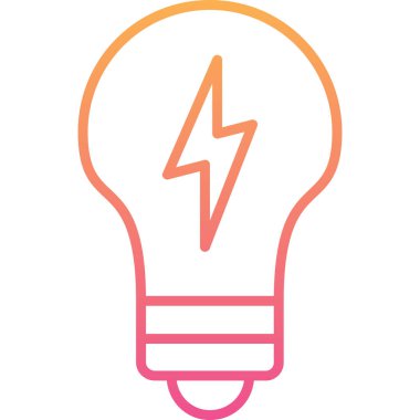 Elektrik ışık ampul simgesi, vektör çizim