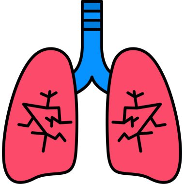 akciğer simgesi vektör illüstrasyonu