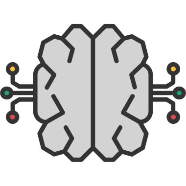 vektör beyin düz simgesi