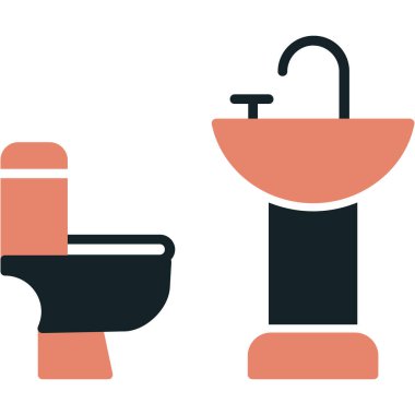 banyo ve tuvalet vektörü illüstrasyonu.