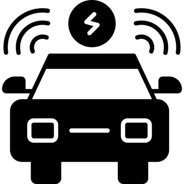 araba elektrikli araba simgesi katı stili