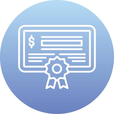 Basit tasarımda sertifika vektör simgesi