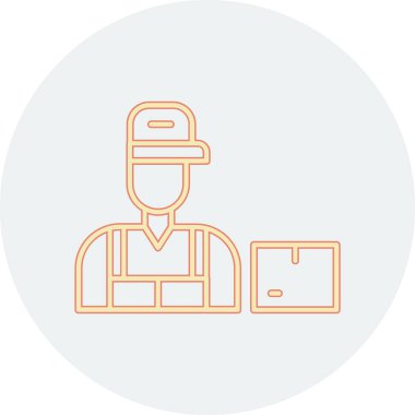 Teslimatçı simgesi, vektör illüstrasyonu