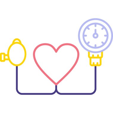 steteskoplu kalp ve termometre çizgisi biçim vektör tasarımı