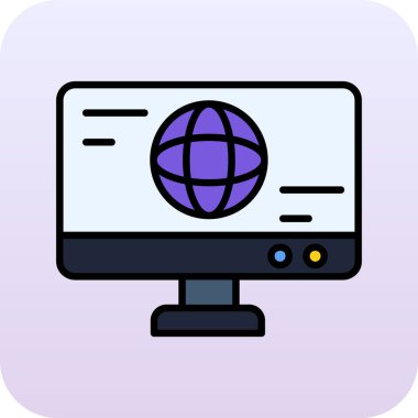 bilgisayar ağı basit simgesi