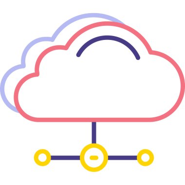 Bulut hesaplama simgesinin vektör illüstrasyonu