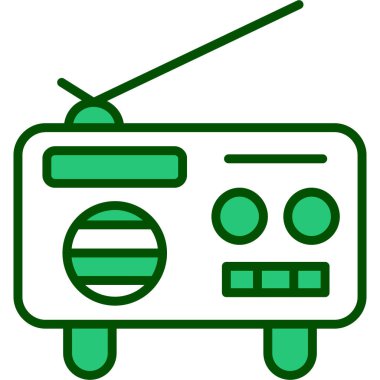 Radyo. Web simgesi basit illüstrasyon