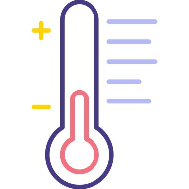sıcaklık termometre simgesi, vektör illüstrasyonu