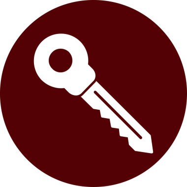 anahtar düz kırmızı yuvarlak renk simgesi