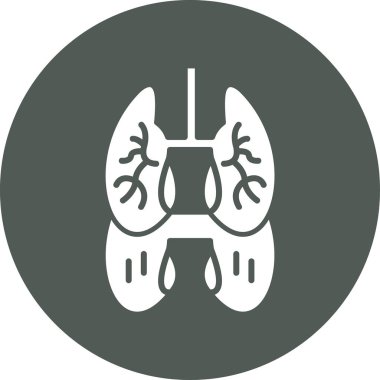 Uzun gölgeli akciğerlerin vektör simgesi