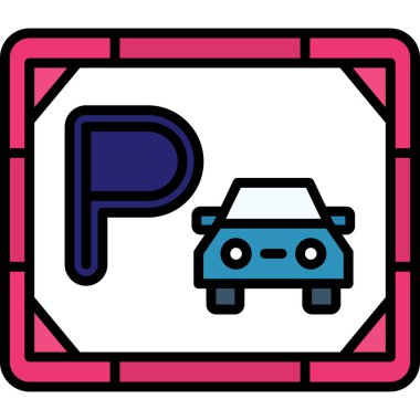 Park simgesi. İllüstrasyon vektör simgesi web için park yeri anahat