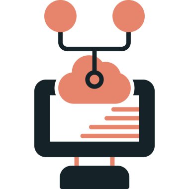 bulut hesaplama vektör simgesi modern illüstrasyon