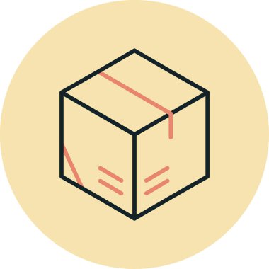 Paket var. Web simgesi basit illüstrasyon