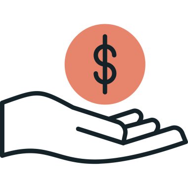 Dolar işareti vektör simgesi