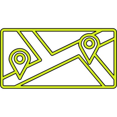 İşaretli bir harita simgesinin vektör çizimi