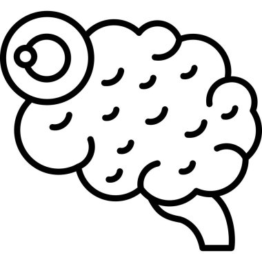 Beyin beyin simgesi dış hatlar biçiminde