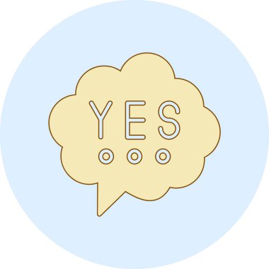 evet moda tarzında izole edilmiş arkaplan simgesi