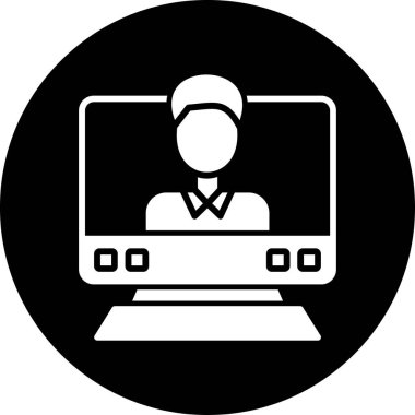 Bilgisayar. Web simgesi basit illüstrasyon