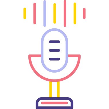 mikrofon simgesi, vektör illüstrasyonu