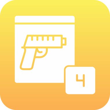 Polis tabancası ikonu, tabanca ve kurşun.