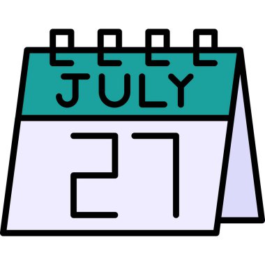 22 Temmuz takvim simgesi, vektör illüstrasyonu