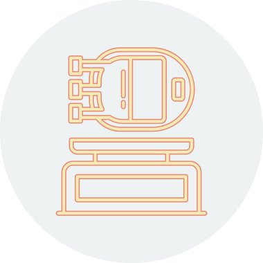 Modern b 'nin vektör çizimi fırın simgesinden yoksun