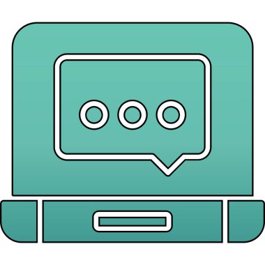 Mavi baloncuklu bir dizüstü bilgisayarın vektör çizimi