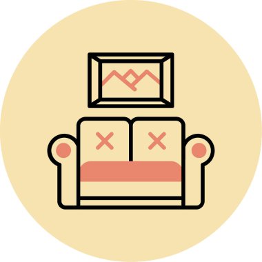 Mobilya Web simgesi basit vektör illüstrasyonu