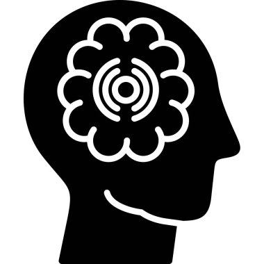 İnsan kafası olan bir beyin. vektör illüstrasyonu