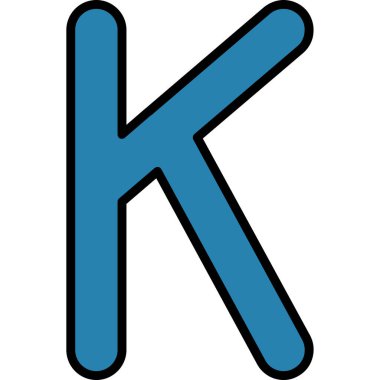 k harfi simgesi renk ana hatları vektörü