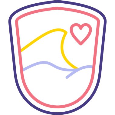 Kalkan vektör illüstrasyon ikon tasarımlı kalp