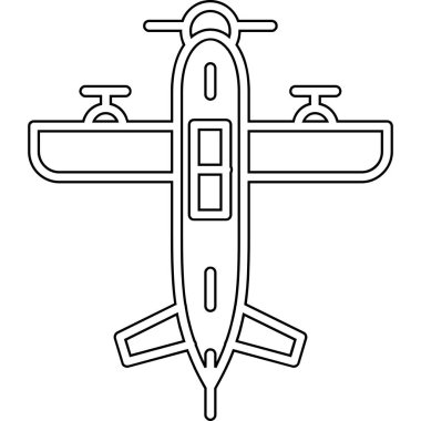 Uçak uçan ikon. Web için uçak vektör simgesinin özet çizimi