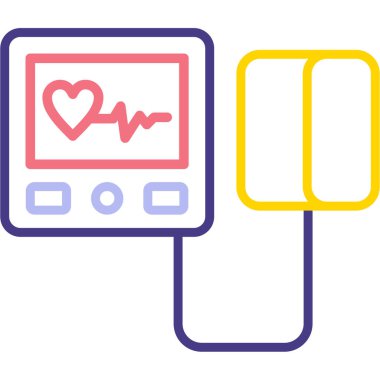 Kalp monitörü ikon vektör illüstrasyonu