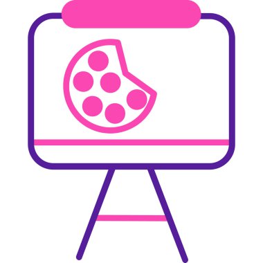 Pizza simgesi, vektör illüstrasyonu basit tasarım