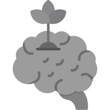 Beyin. Web simgesi basit tasarım illüstrasyonu