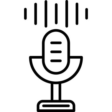 özet biçiminde mikrofon simgesi arkaplanda izole edildi. vektör illüstrasyonu