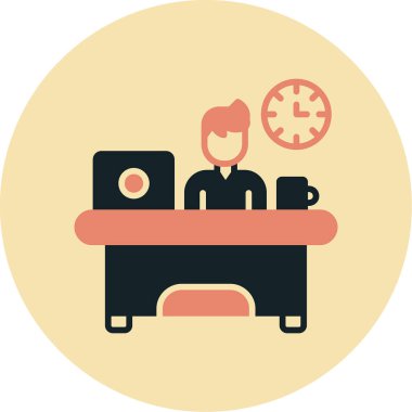 Vektör çizimi. Bir adam yatakta oturuyor..